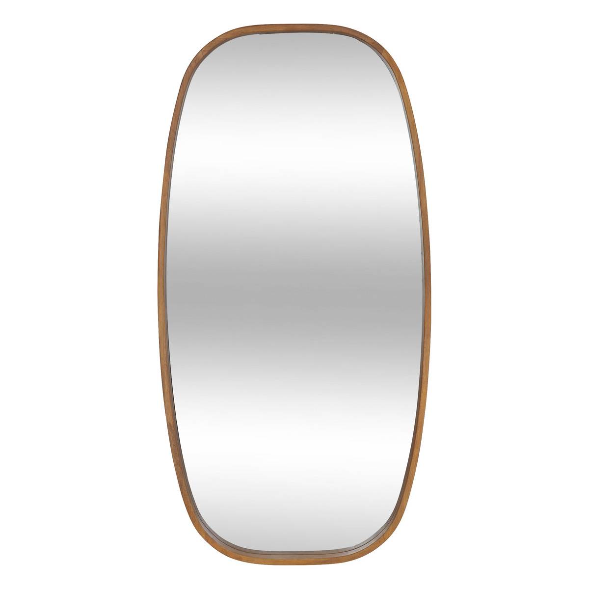 Miroir ovale 113x57 cm cadre bois d'hévéa JASNA marron, ATMOSPHERA