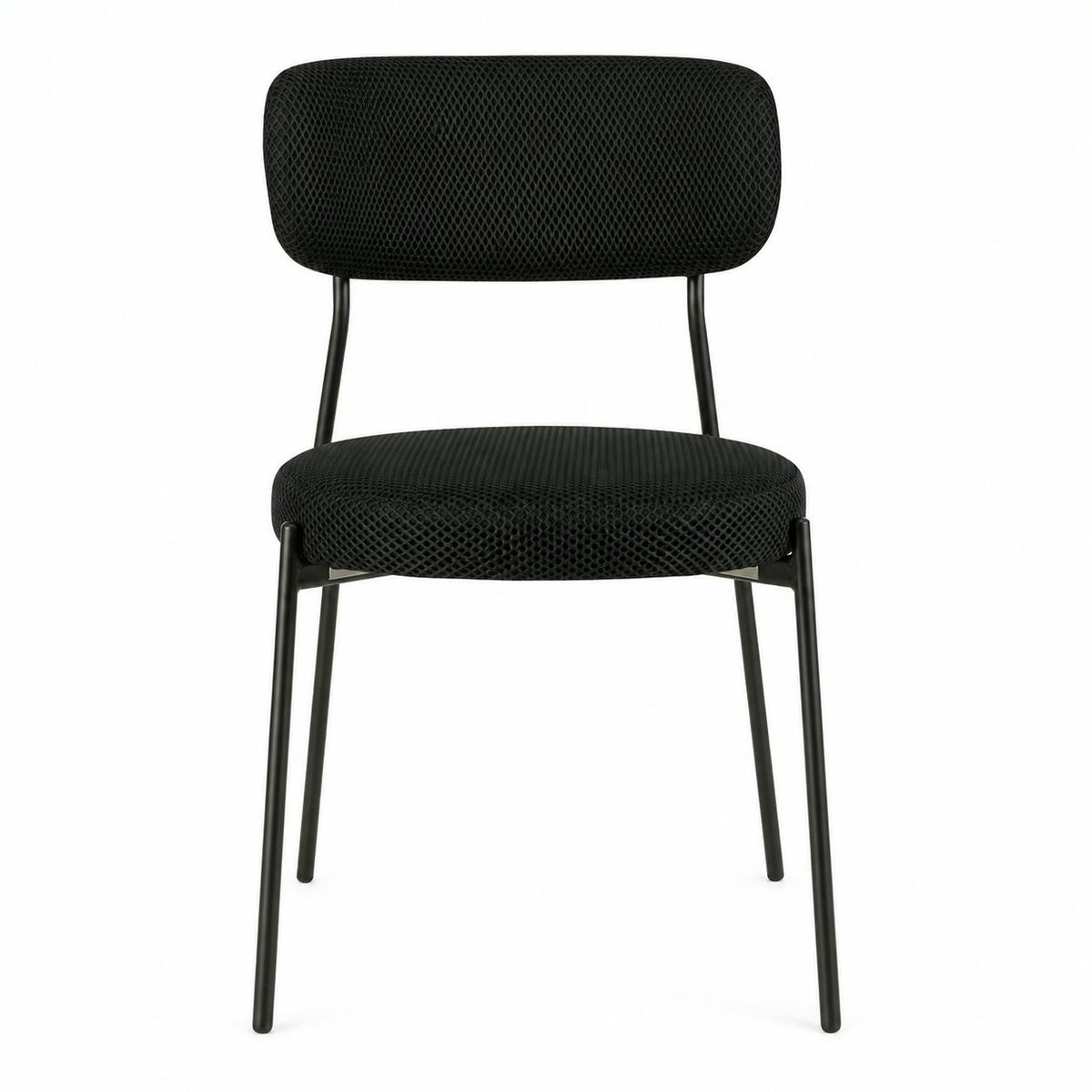 Chaise minimaliste tissu résille (lot de 2) IENA noir, PIER IMPORT