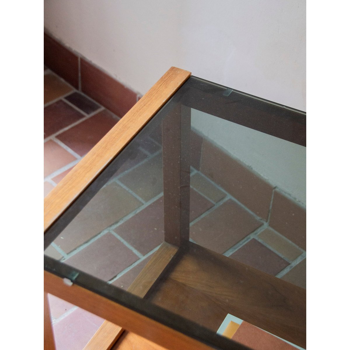 Desserte en bois et verre Anouk N°200 - Bon état bois, DEBONGOUT