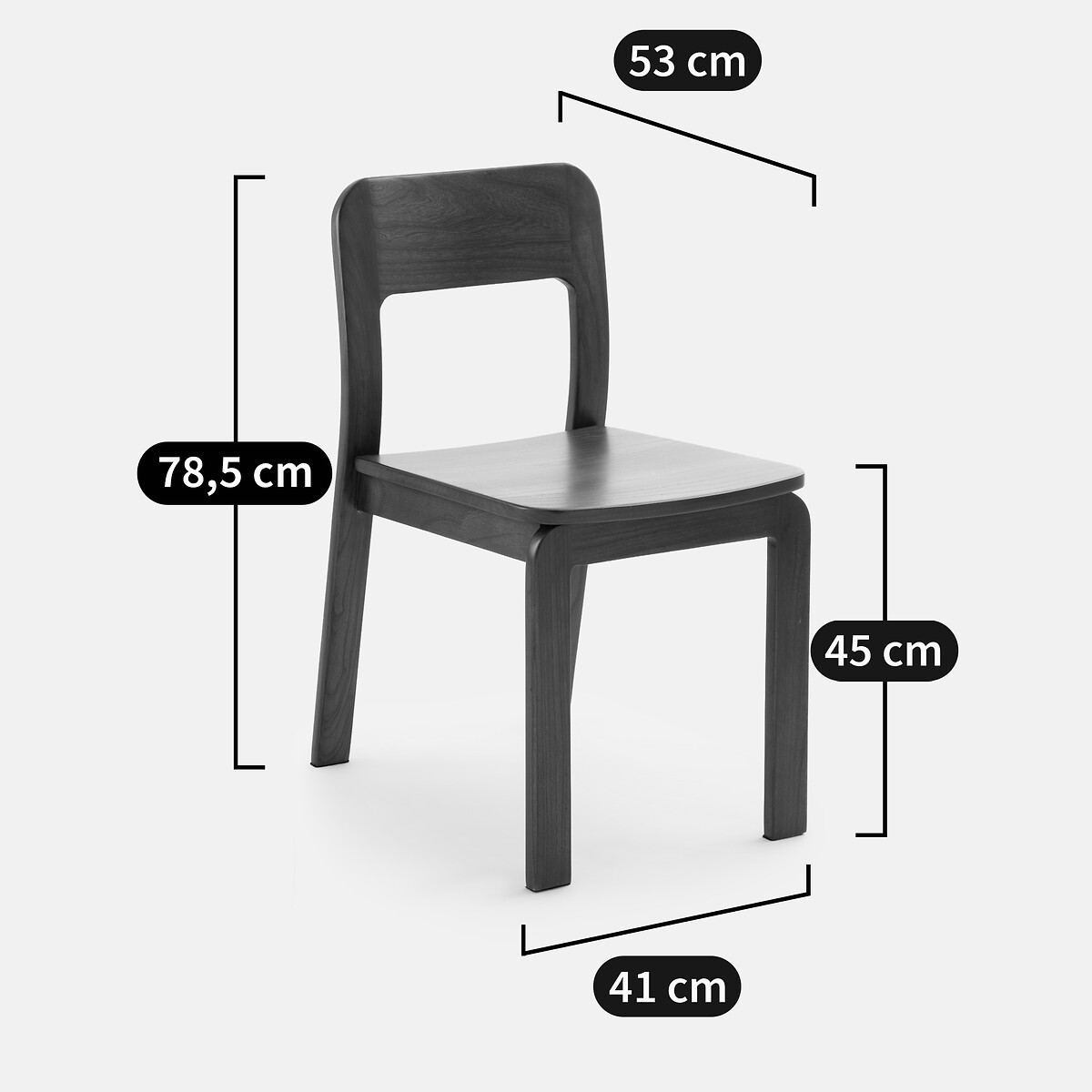 Chaise teintée noyer, Talet teinté coloris noyer, LA REDOUTE INTERIEURS