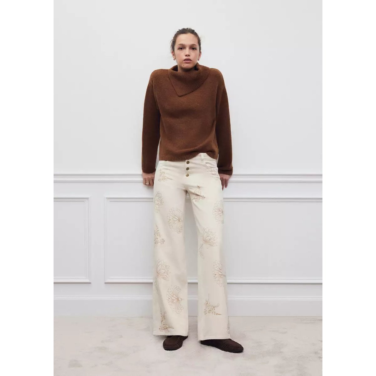 Pull-over à col roulé caramel, MANGO TEEN