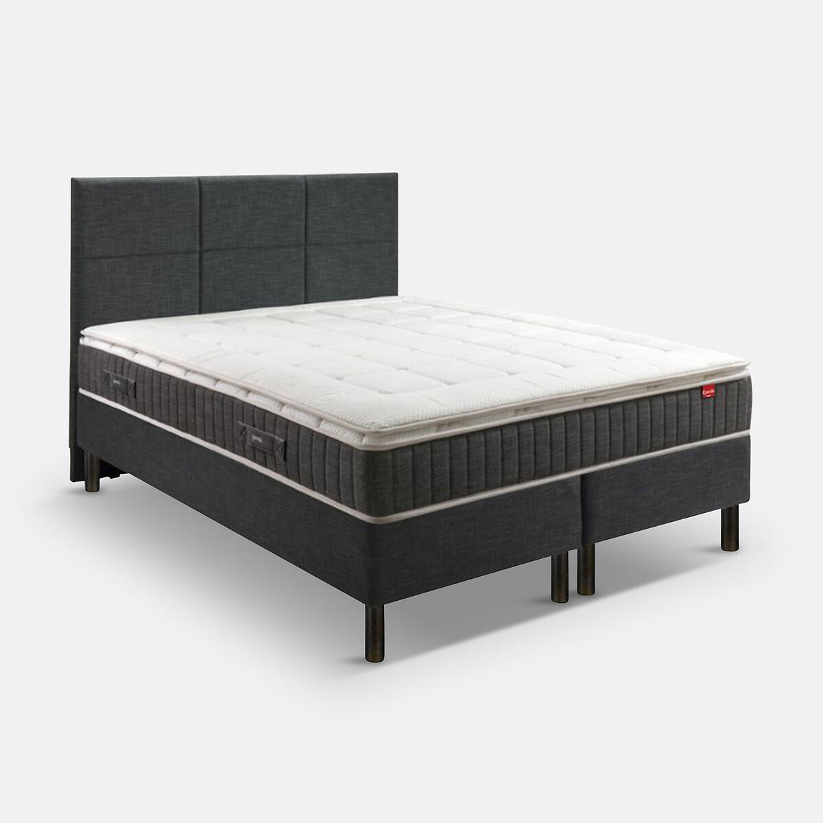 Set Boxspring incantevole 5 in 1 grigio chiné , EPEDA