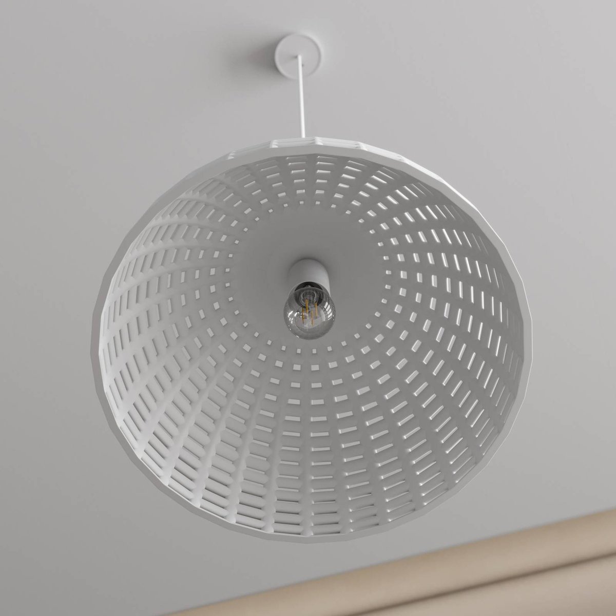 Suspension en plâtre moderne, Herdis blanc, LUCANDE