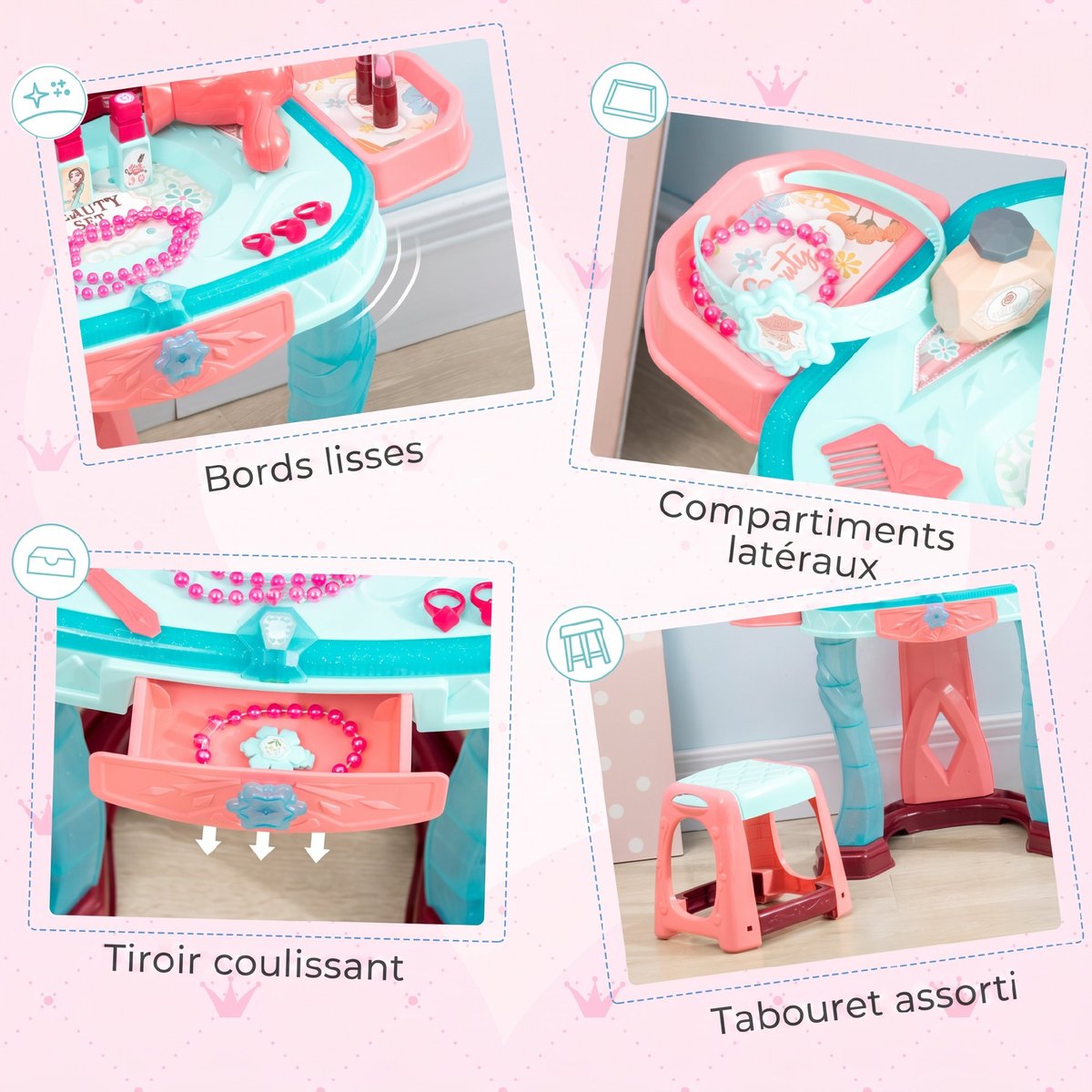 Ensemble de jeu « Coiffeuse pour enfants » PP multicolore, AIYAPLAY