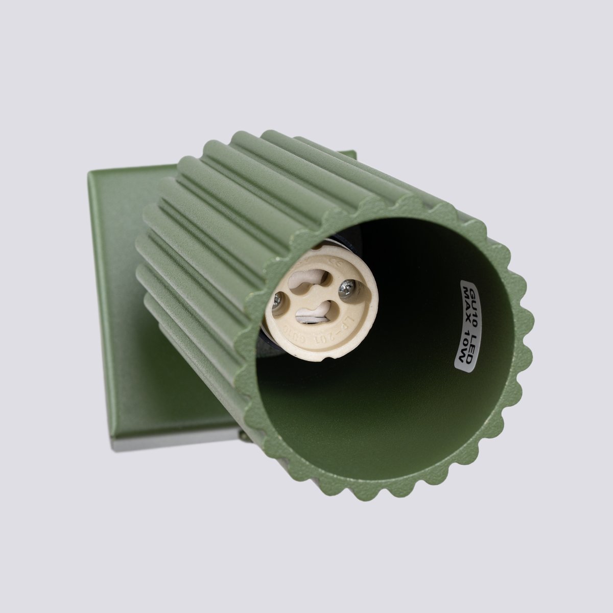 Applique Aluminium Vert Olive GU10 1 Karbon vert, EDEN