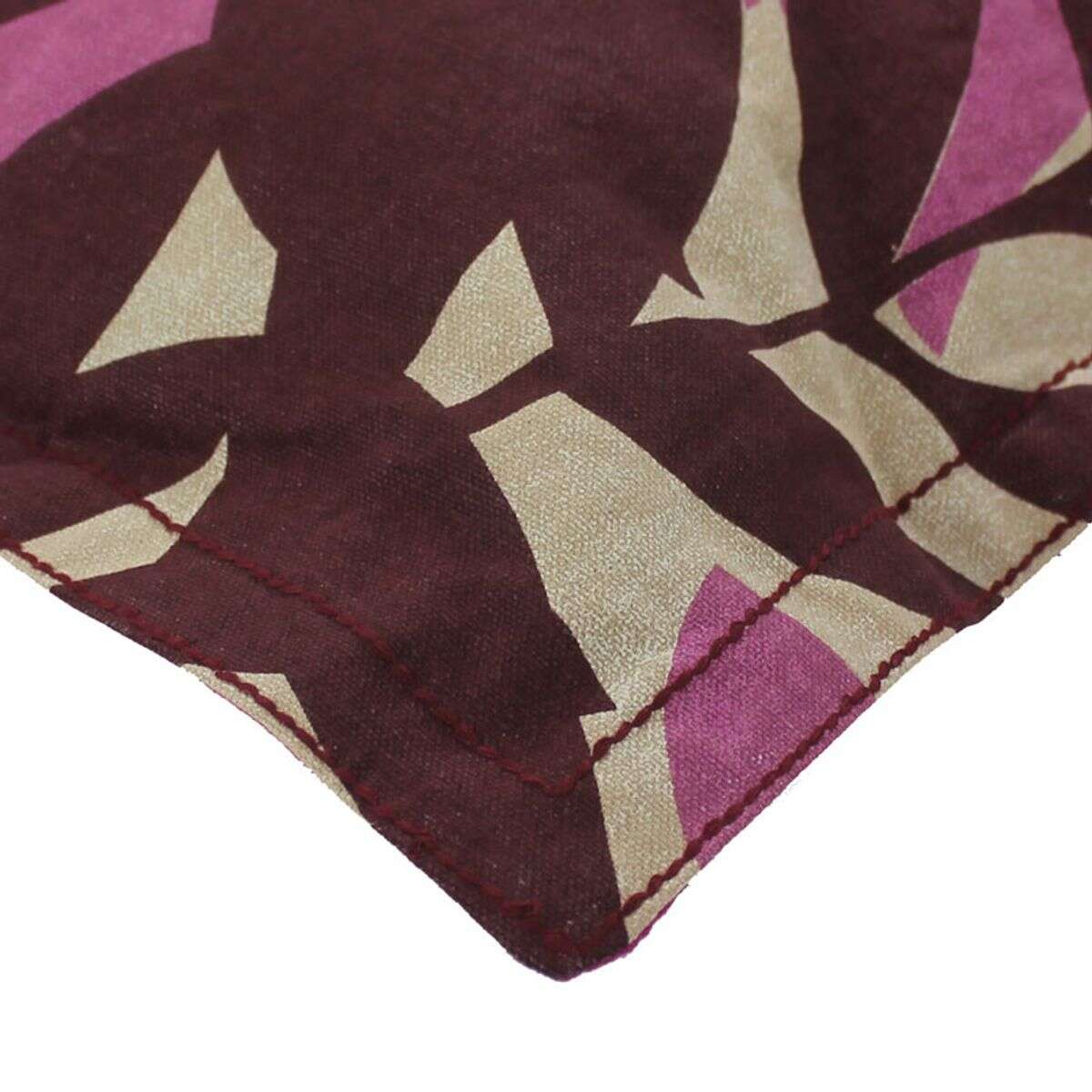 Coussin en coton à imprimés feuilles ASIA violet, THE DECO FACTORY