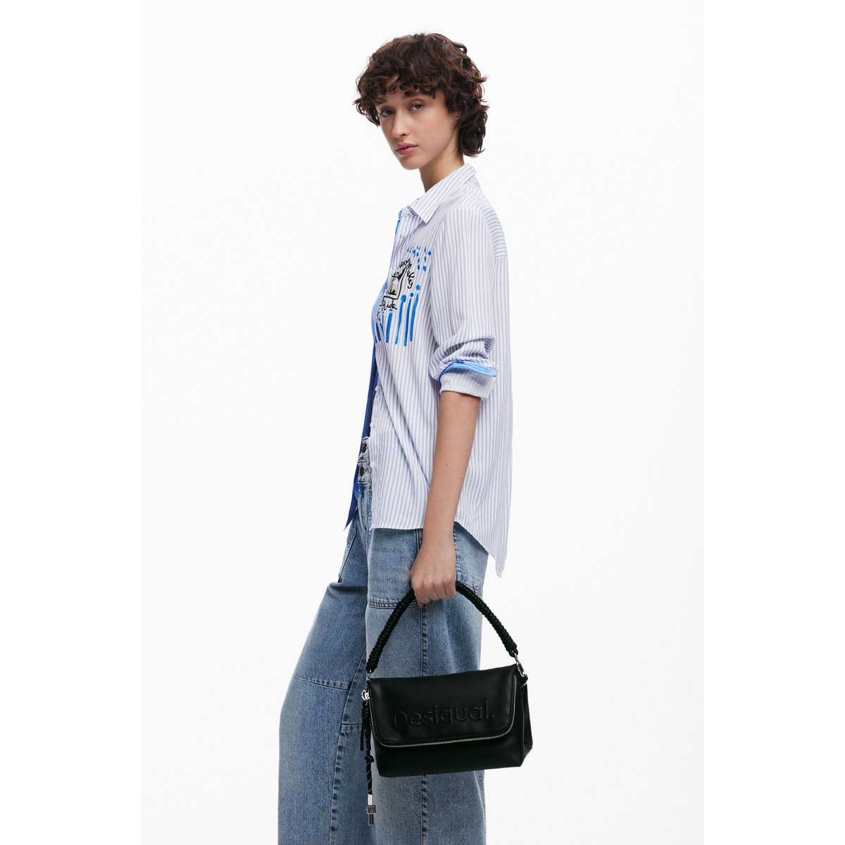 Sac bandoulière logo 3D noir, DESIGUAL
