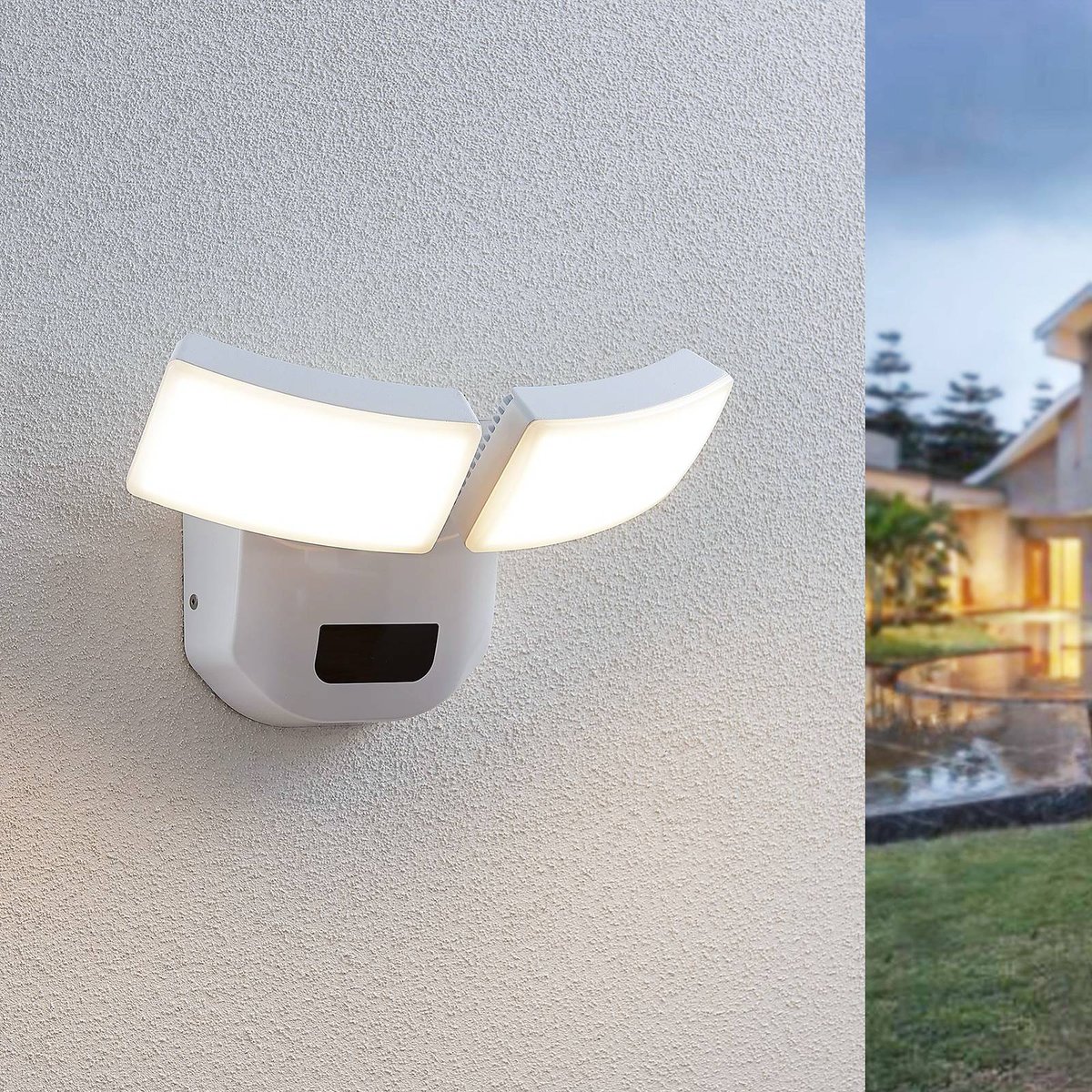 Applique extérieure en aluminium moderneLED blanc (ral 9006), LINDBY