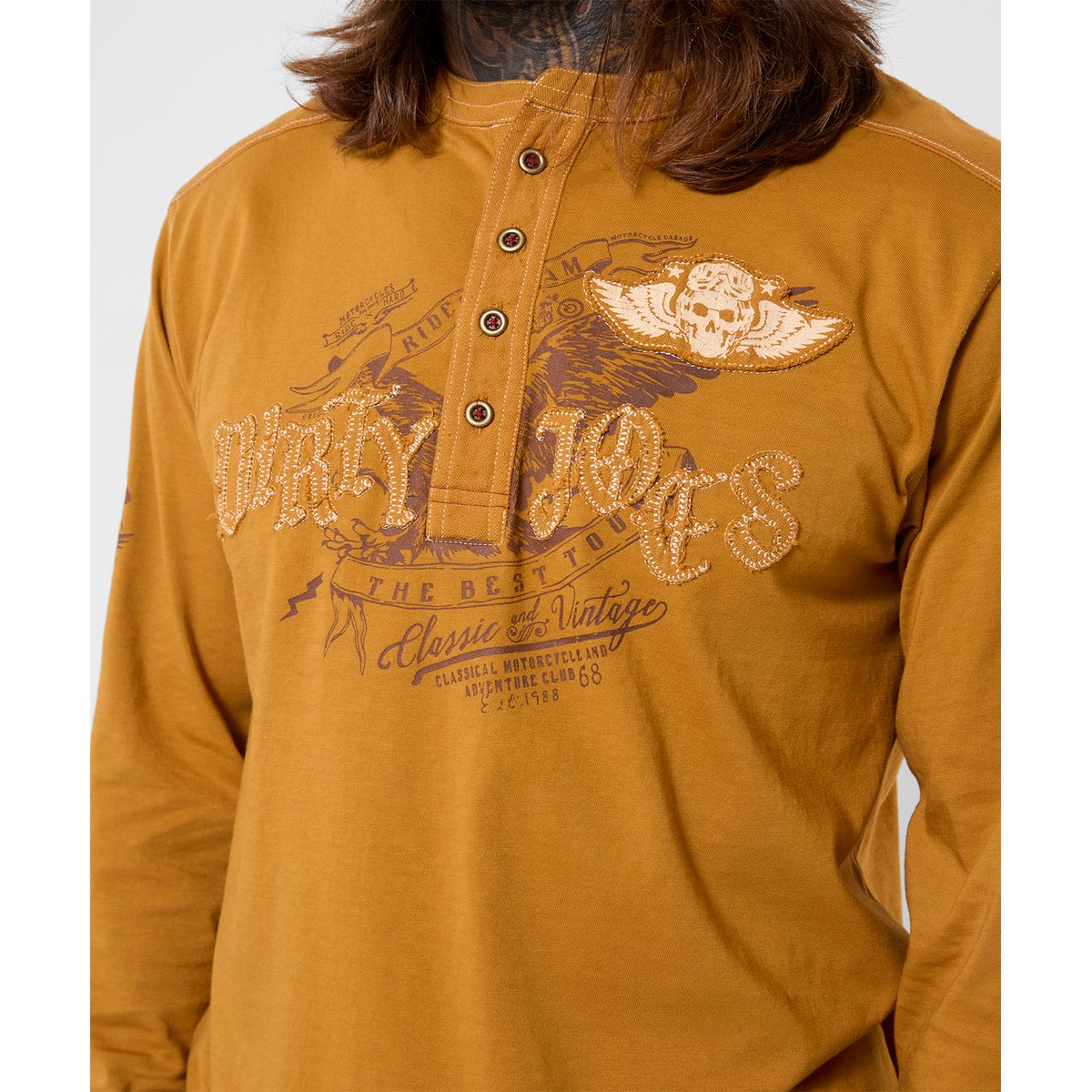 Henley Dirty Joes à Appliqués jaune, JOE BROWNS