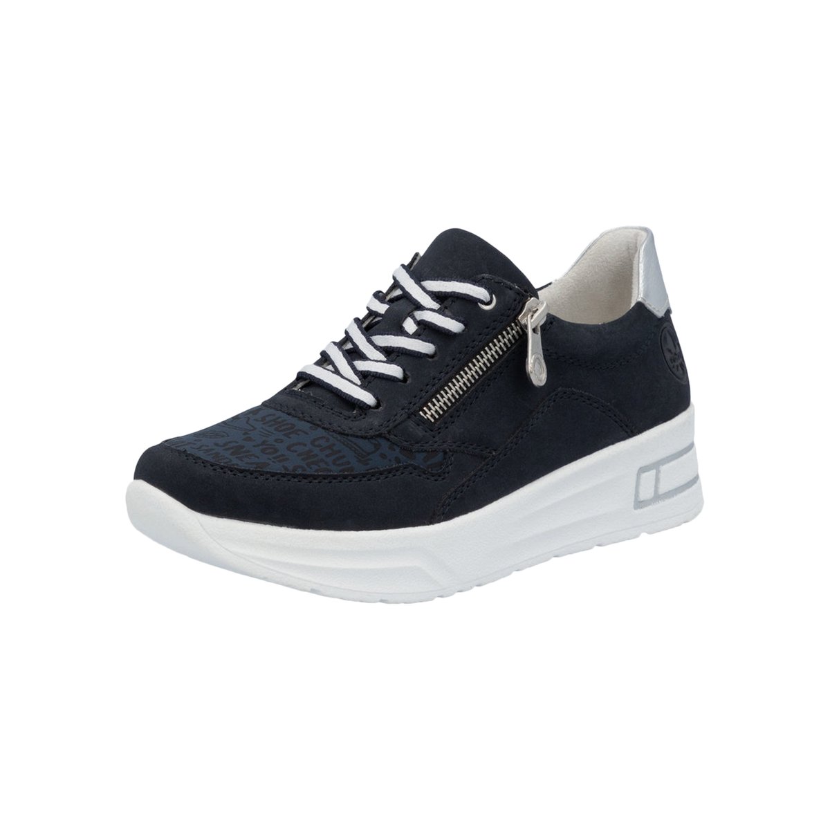 Basket Basse Cuir Alabama bleu, RIEKER