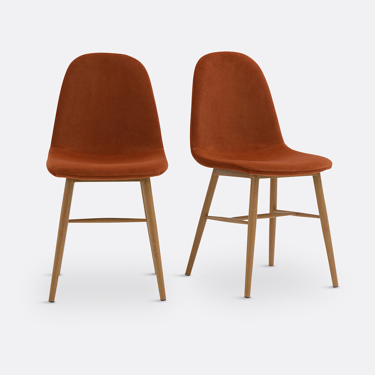 Lot de 2 chaises velours, Polina terracotta, LA REDOUTE INTERIEURS