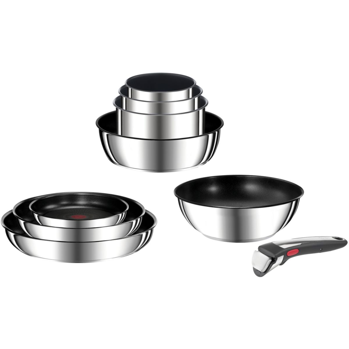 Batterie de cuisine TEFAL Ingenio Preference 2 casseroles 16-20cm gris, TEFAL