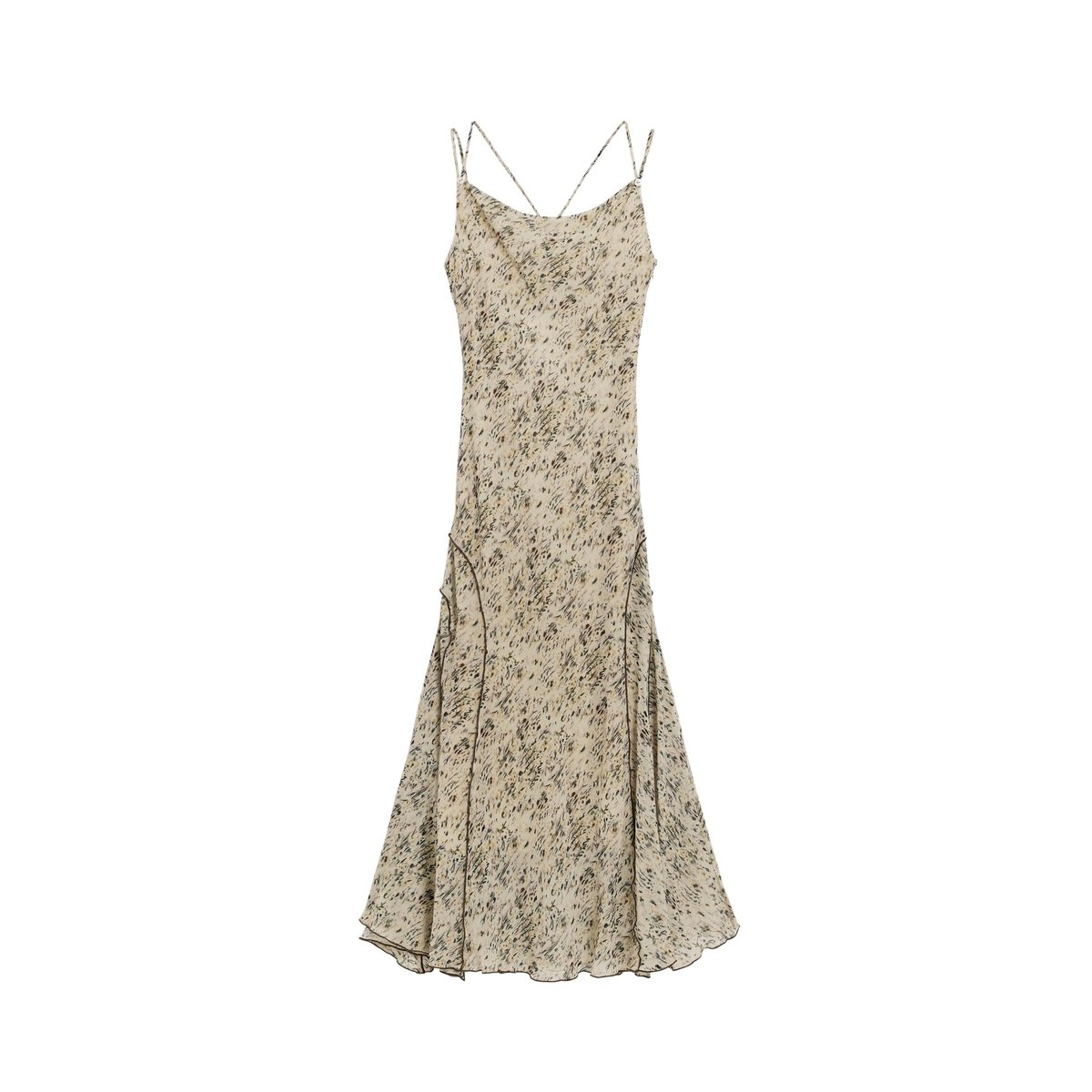 Robe midi champêtre beige, DESIGUAL