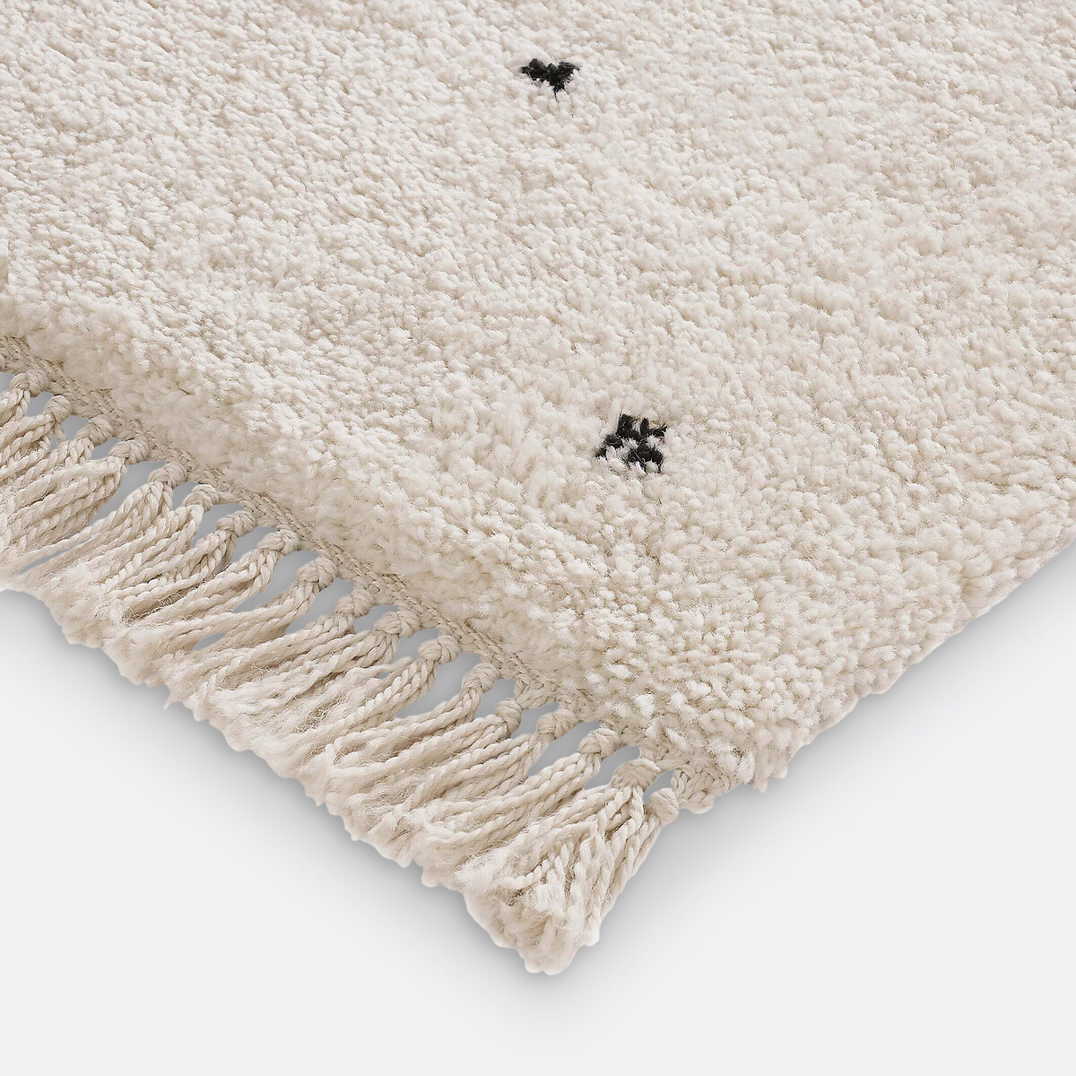 Tapis style berbère petits motifs pois Ava blanc/noir, LA REDOUTE INTERIEURS