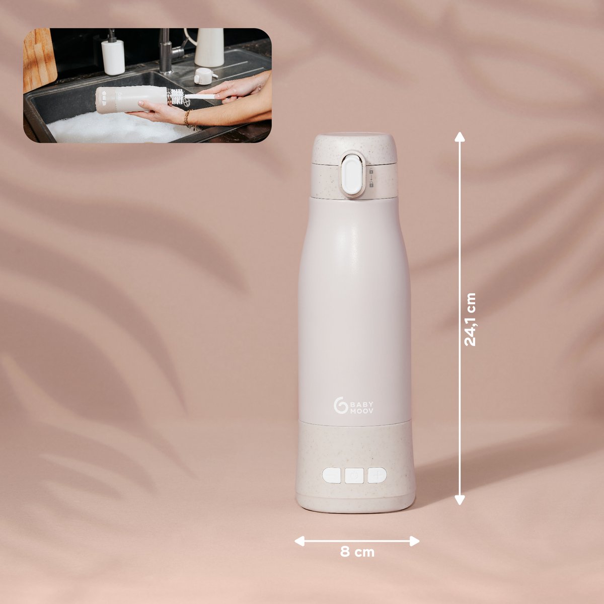 Chauffe-biberon nomade à batterie beige, BABYMOOV