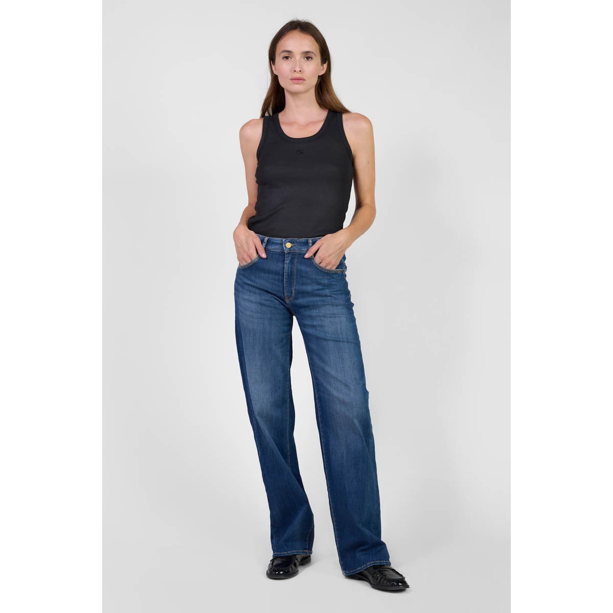 Jeans loose, large pulp wide leg , longueur 34 blue, LE TEMPS DES CERISES