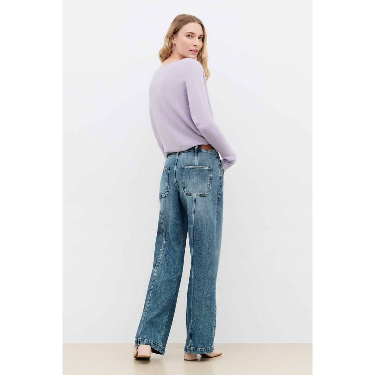 Pantalon coupe large PDAMIAN denim stone, CAROLL