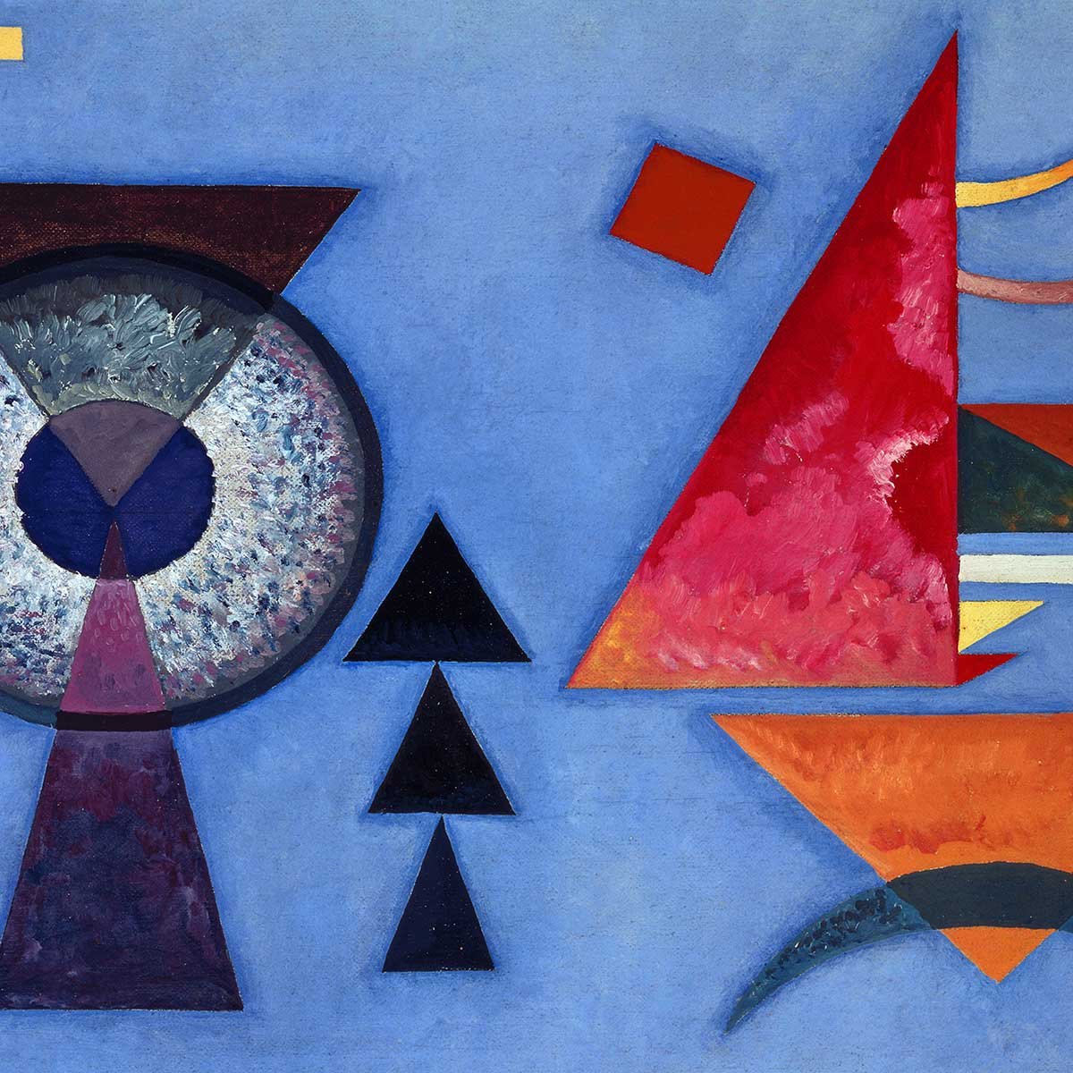 Poster Soft Hard par Wassily Kandinsky affiche + cadre en bois - noir, HEXOA