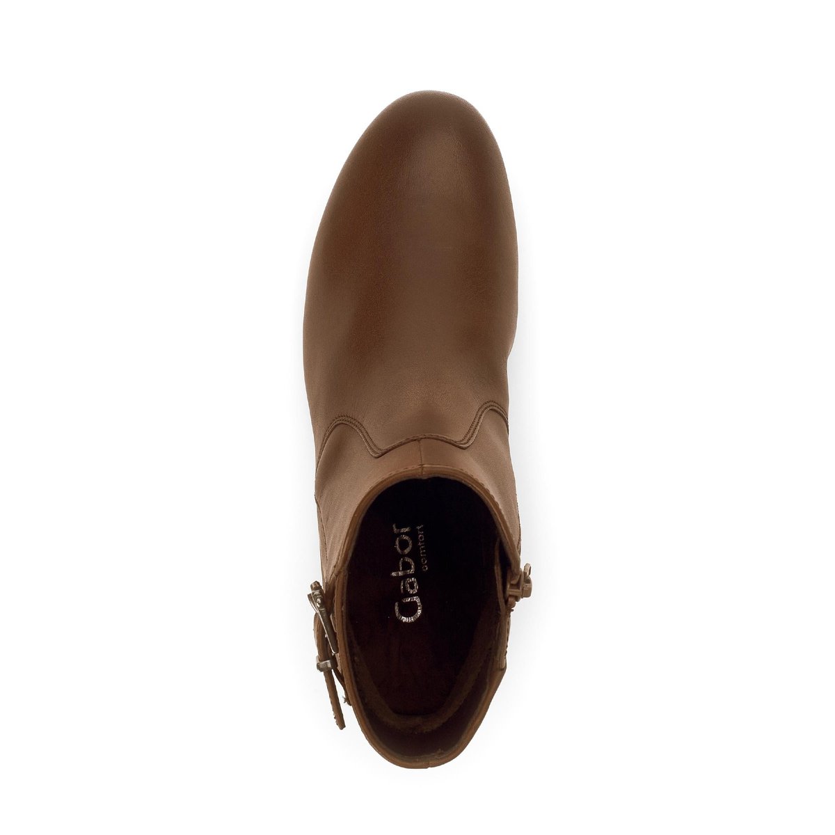 Bottines en cuir lisse à talon décroché marron, GABOR