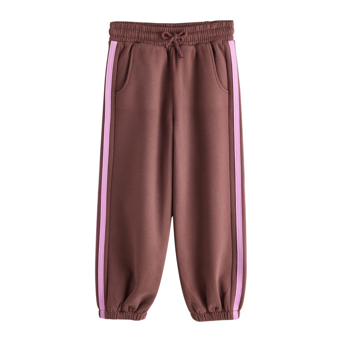 Pantalon de jogging à bande latérale brun chocolat/lilas, NEXT