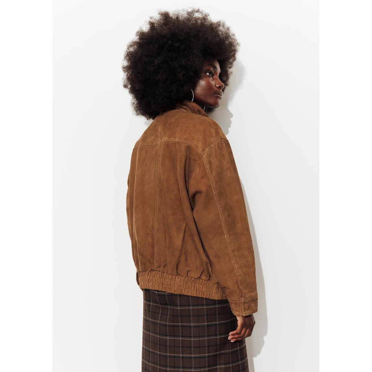 Blouson 100% cuir suédé camel, PROMOD