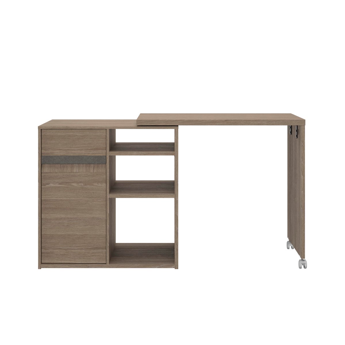 Bar pivotant marceau reed avec porte et niches beige, GAMI