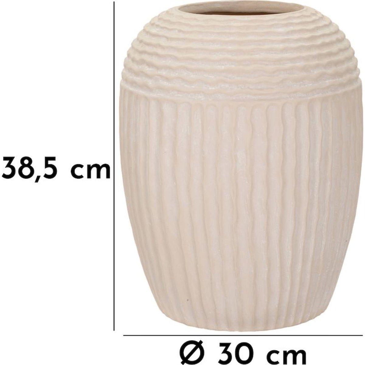 Vase texturé aux lignes verticales MODERN crème, RECOLLECTION