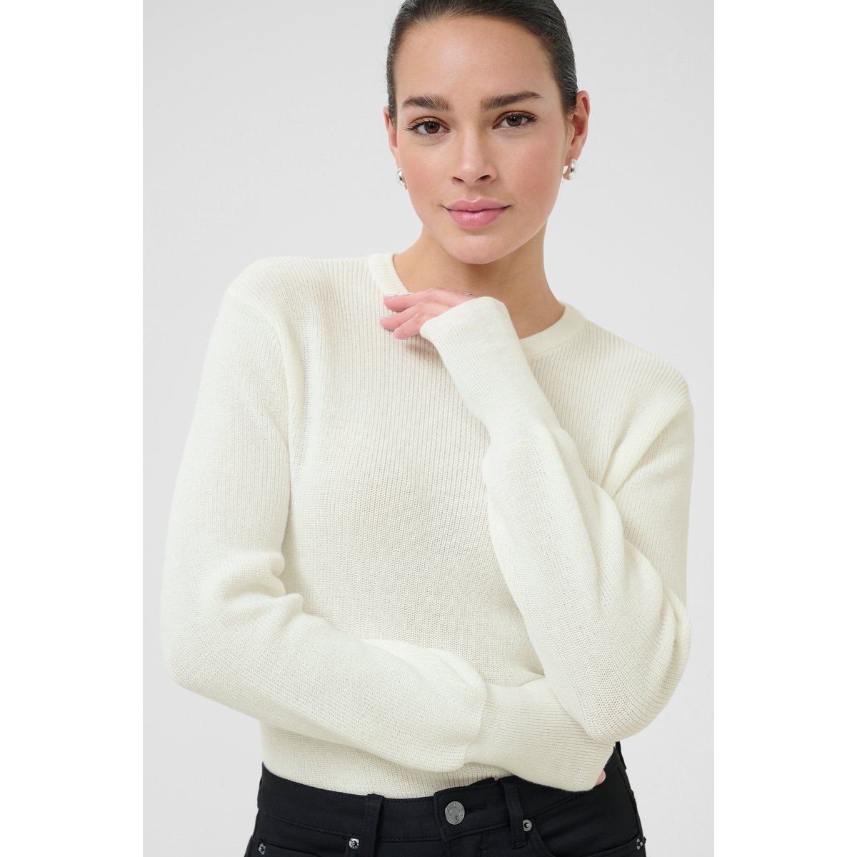 Pullover tricoté blanc, KAFFE