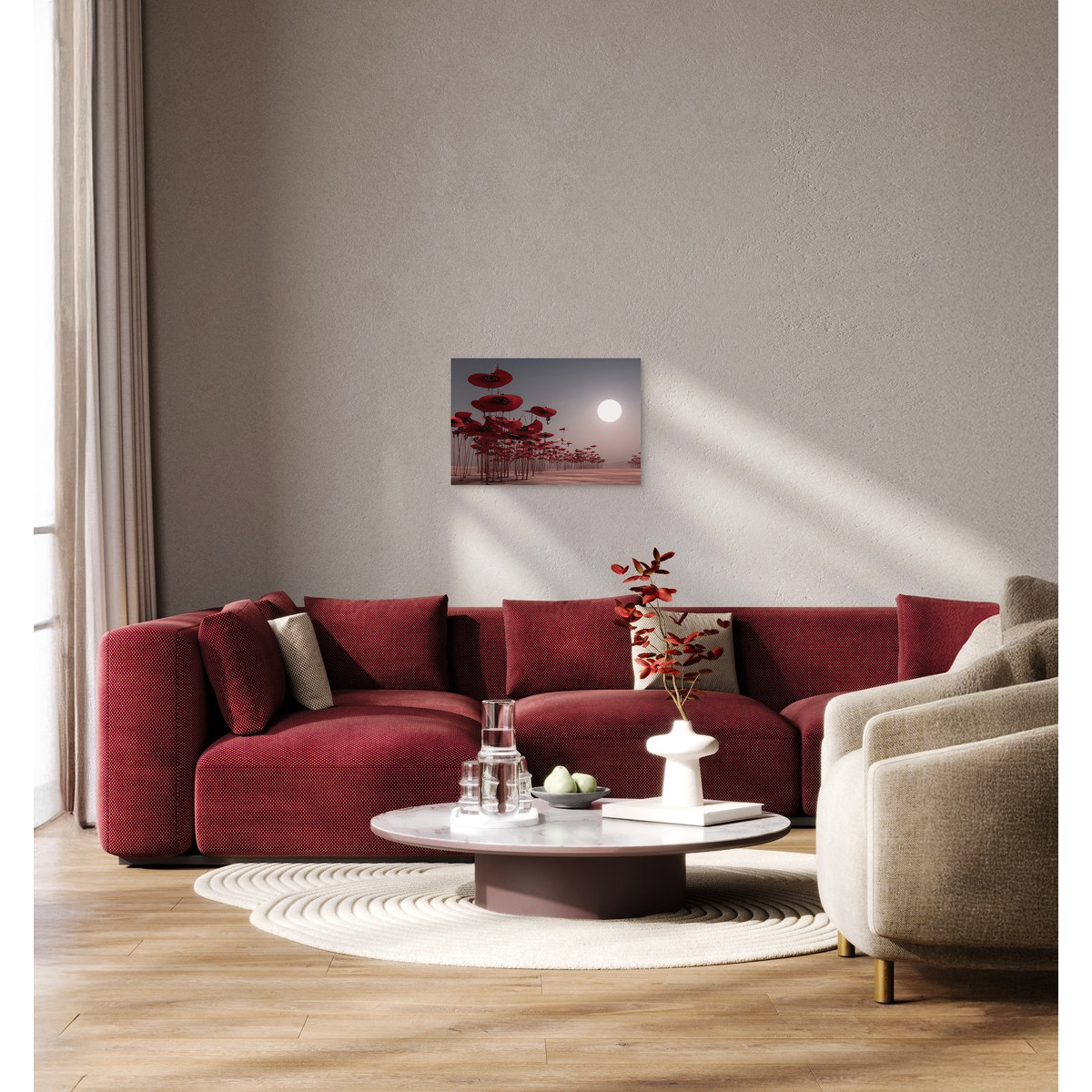 Tableau Sur Toile Douceur Végétale ILLUSION tableaux sur toile-rouge, CEANOTHE