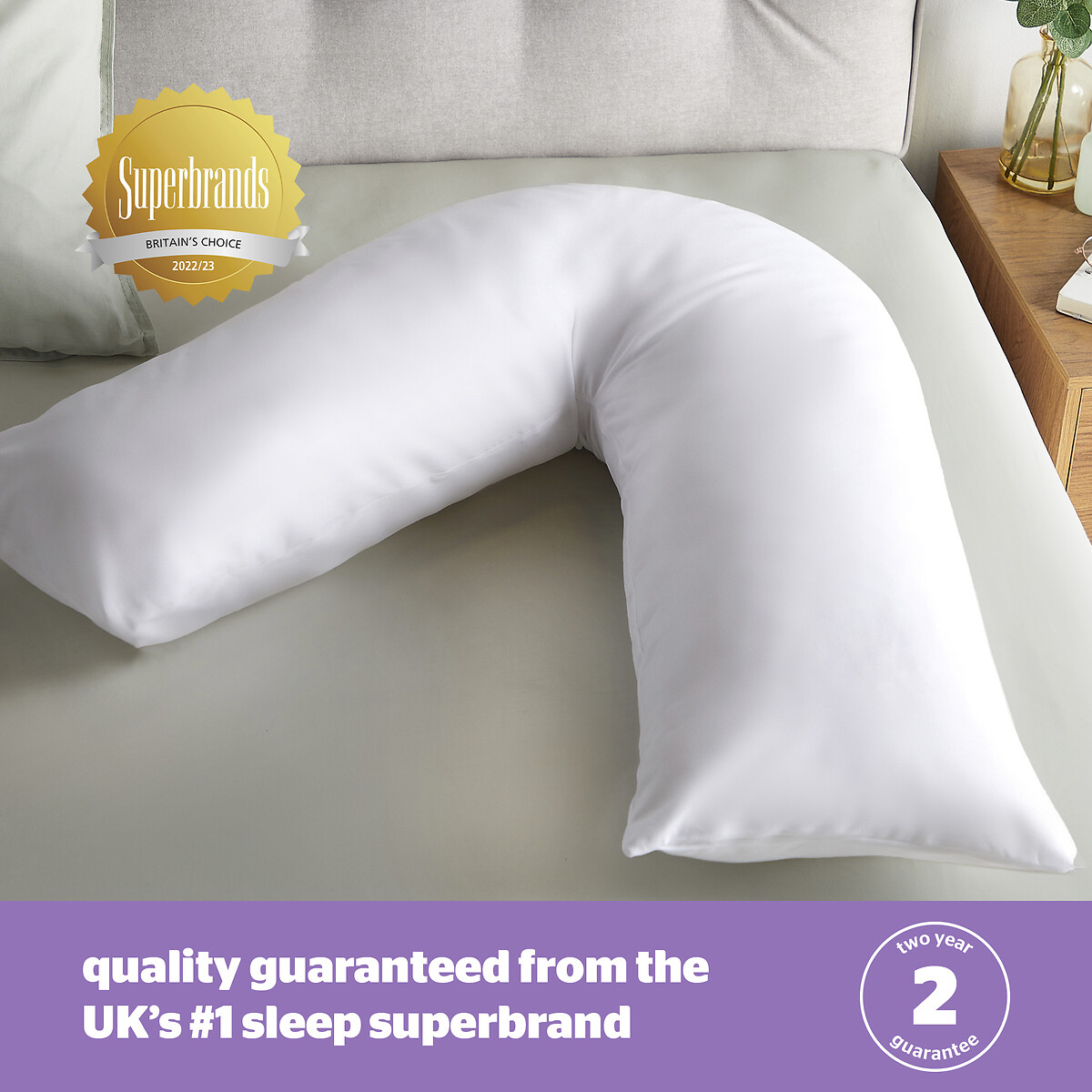 V Shape Support Pillow white, SILENTNIGHT