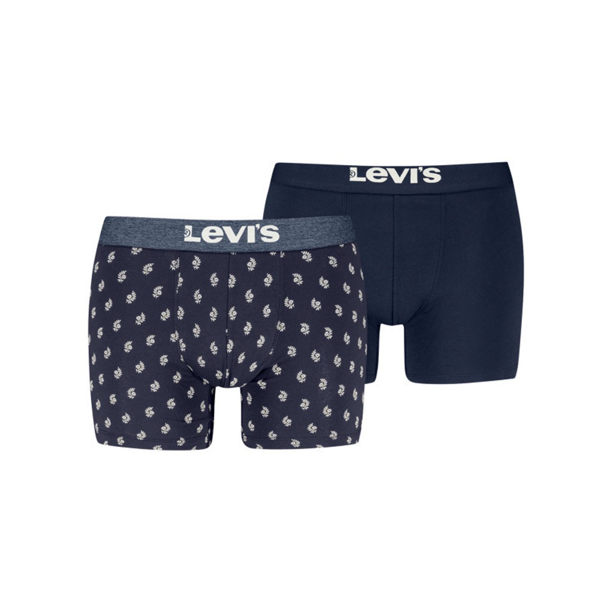 Lot de 2 boxers courts bleus en coton avec ceinture élastiquée bleu, LEVI'S