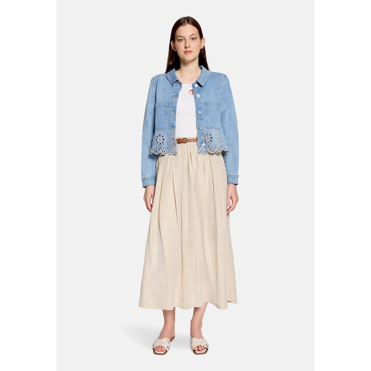 Veste en jean à broderies bleu, CARTOON
