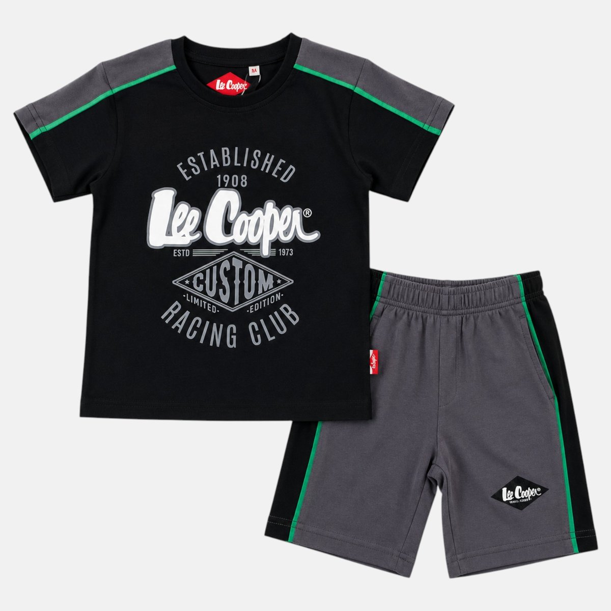 Ensemble t-shirt imprimé et short assorti KIDS CLUB noir, LEE COOPER