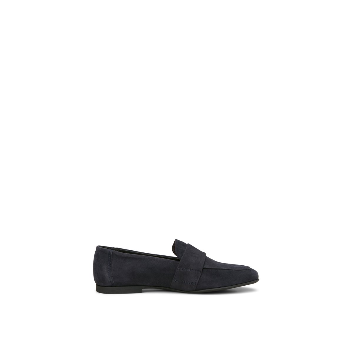 Loafer en cuir de vachette velours doux bleu foncé, MARC O'POLO