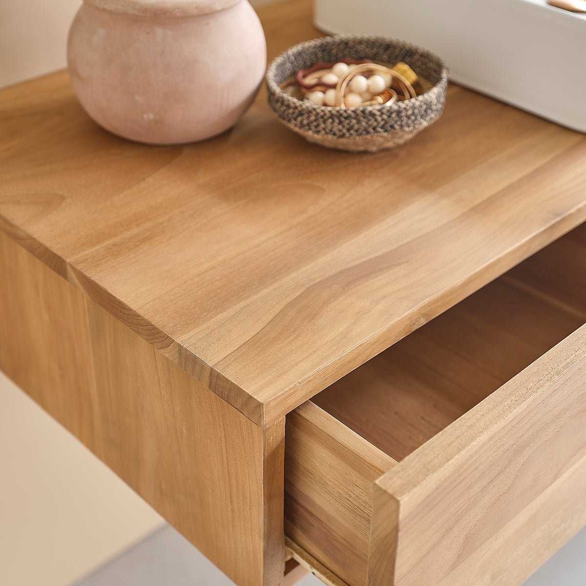 Meuble de salle de bain en teck massif 145 cm MILAN naturel, BERAH GETAH