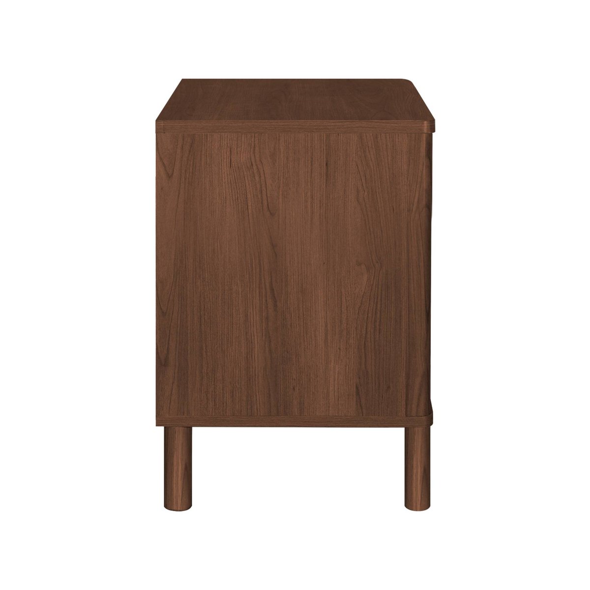 Table de chevet vintage décor bois et cannage 2 tiroirs (lot de 2) ETTA noyer, SWEEEK