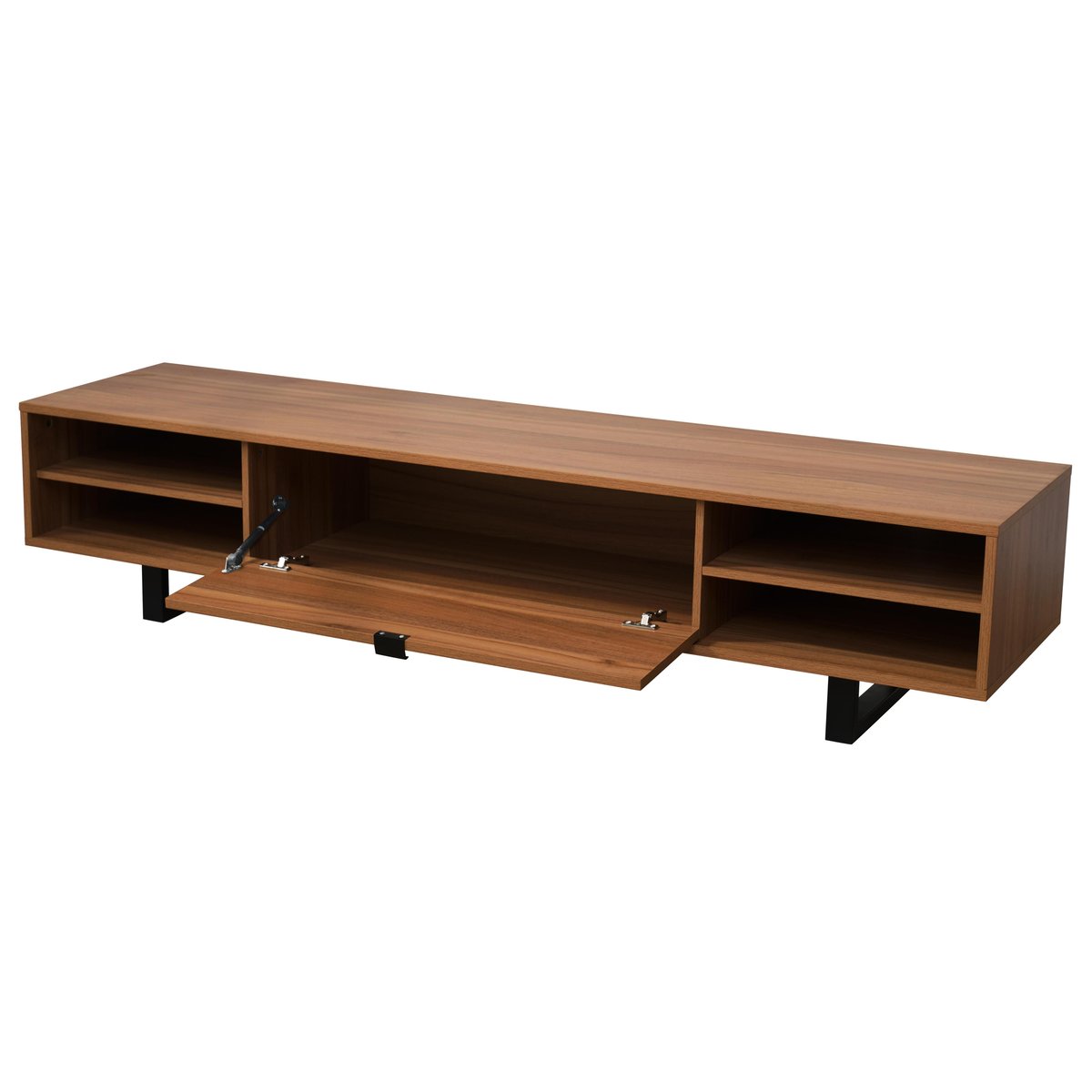 Meuble TV effet bois 160cm, JULIO marron, OVIALA