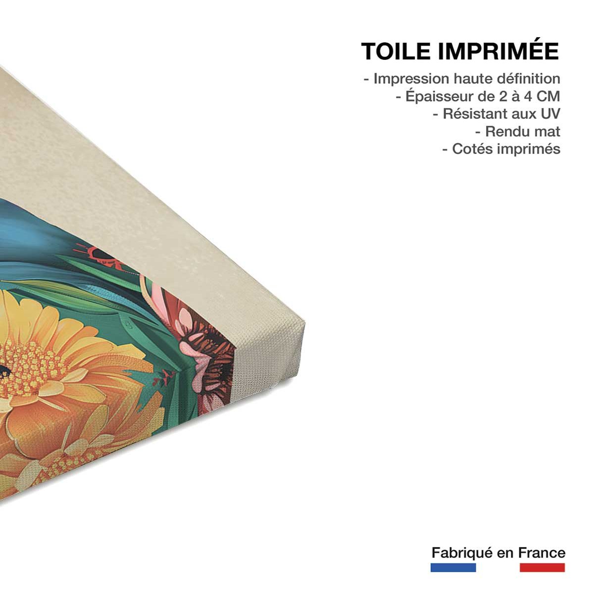 Tableau fleurs andalouse toile imprimée, HEXOA