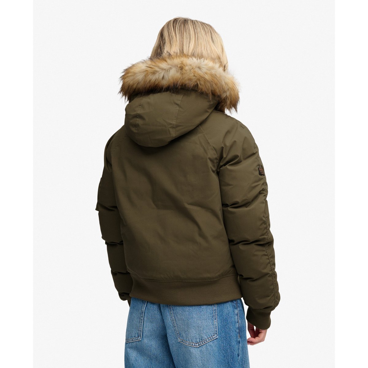 Bomber MA1 Matelassé à Capuche kaki sauvage, SUPERDRY