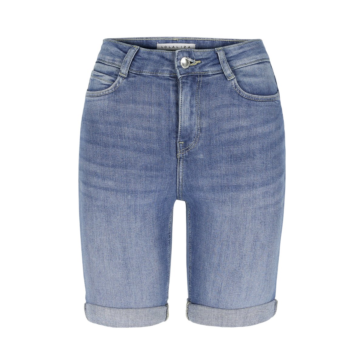 Short en denim taille classique medium blue, LOLALIZA