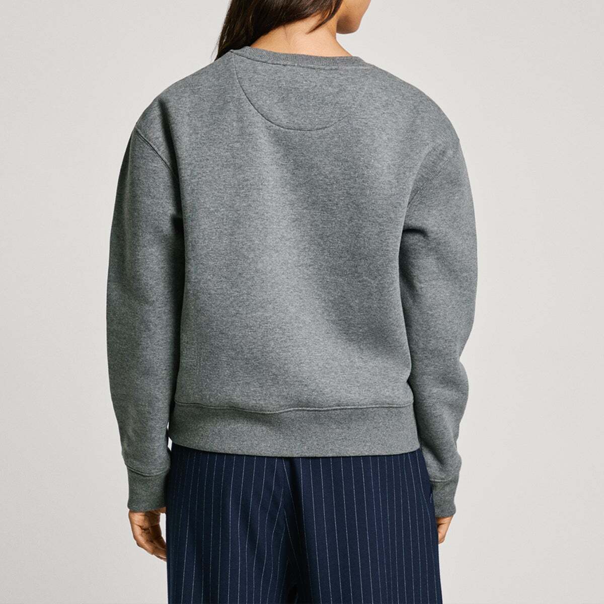 Sweat-Shirt À Col Rond Avec Logo gris foncé chine, PEPE JEANS
