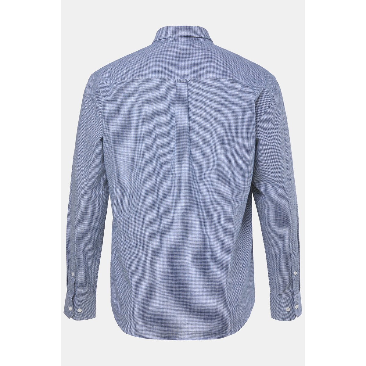 Chemise à carreaux en lin mélangé bleu marine, JP1880