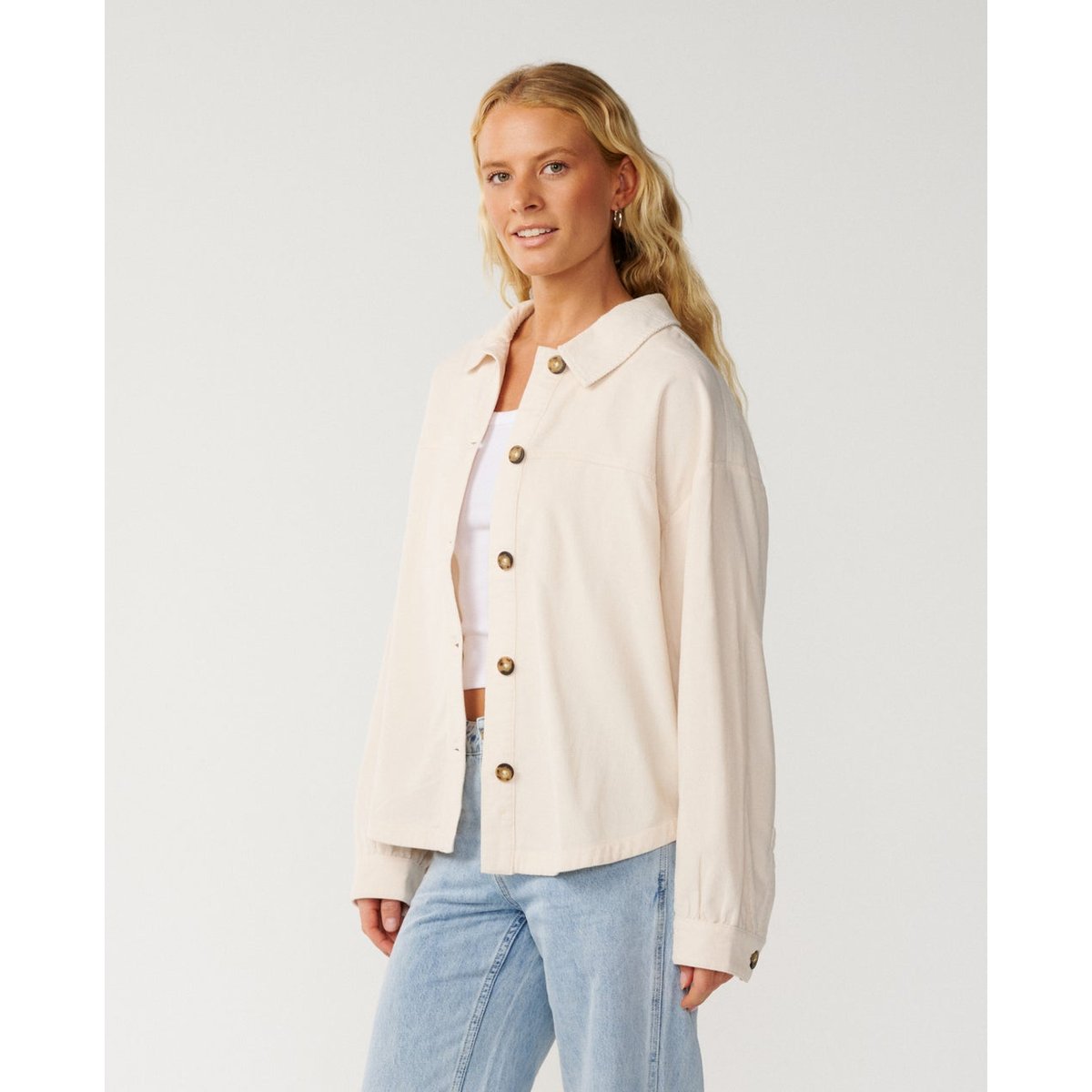 Chemise en velours côtelé lavé Keepsakes stone, RIP CURL