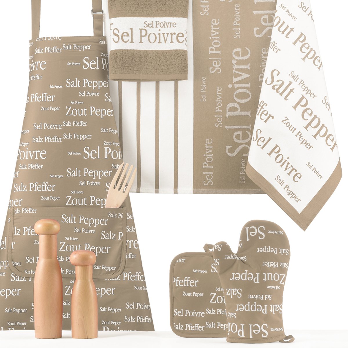 Tablier Sel & Poivre ficelle, WINKLER