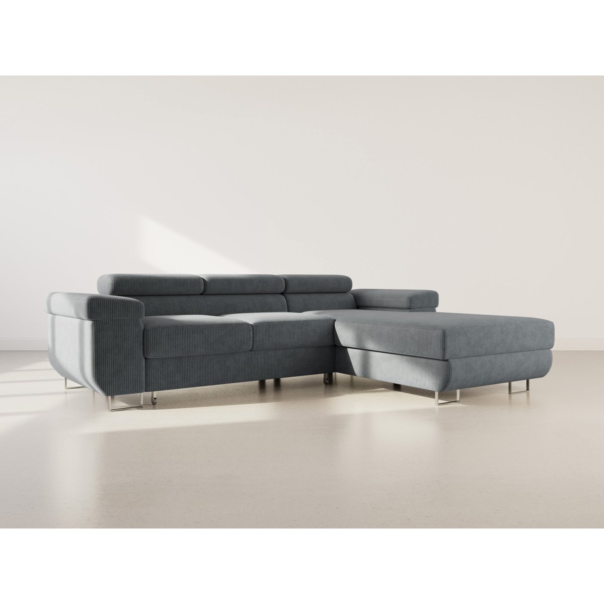 Canapé d'Angle Convertible 6 places - PABLO gris, BEST MOBILIER