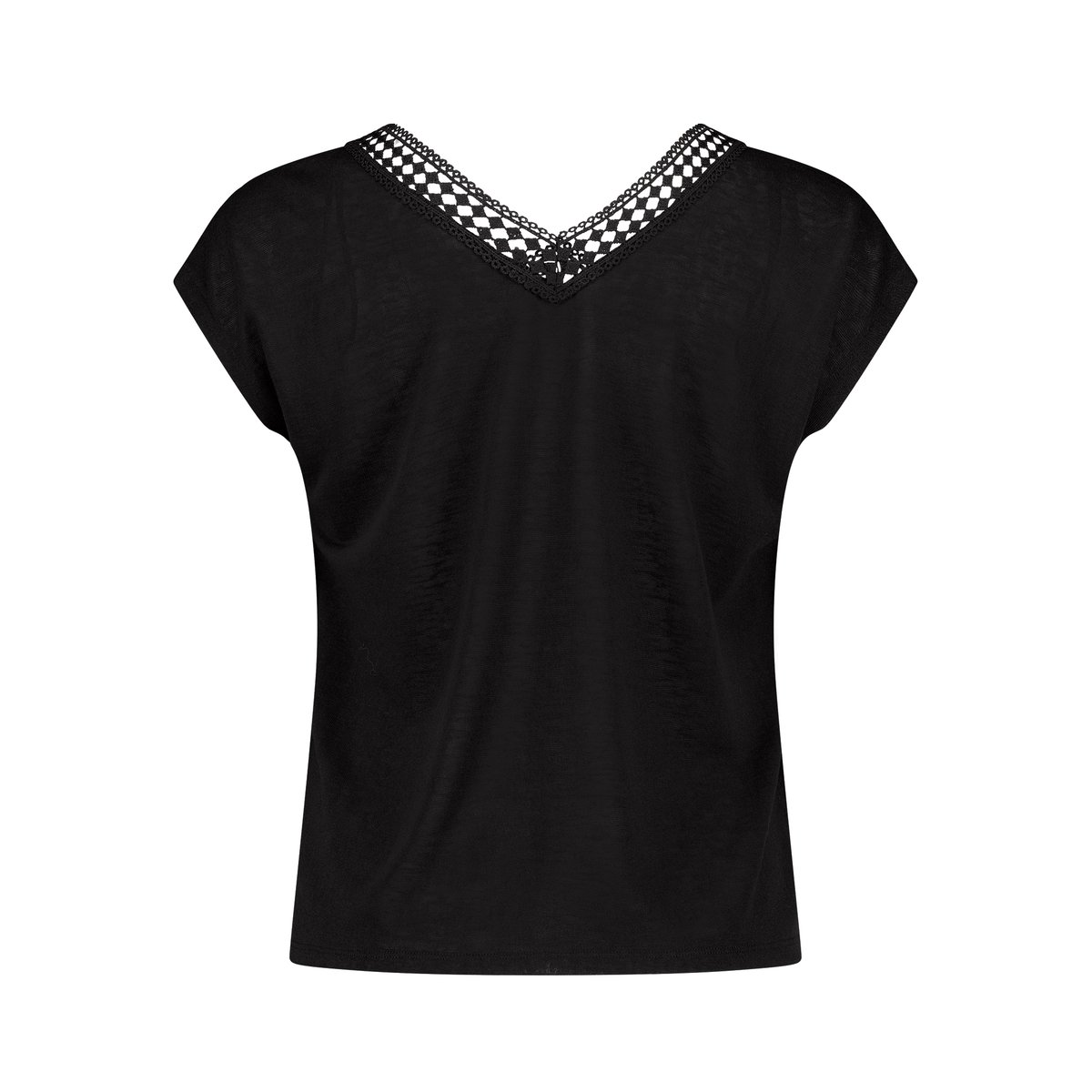 T-shirt à manches courtes à encolure en v black beauty, ZERO