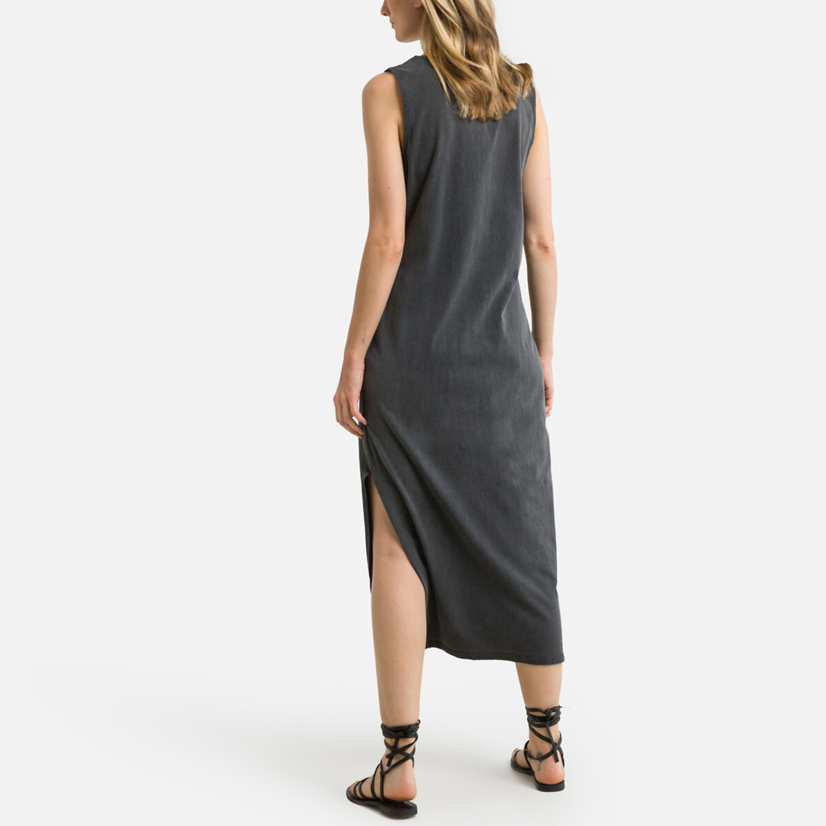 T-Shirt Dress with Print On Front black, PIECES