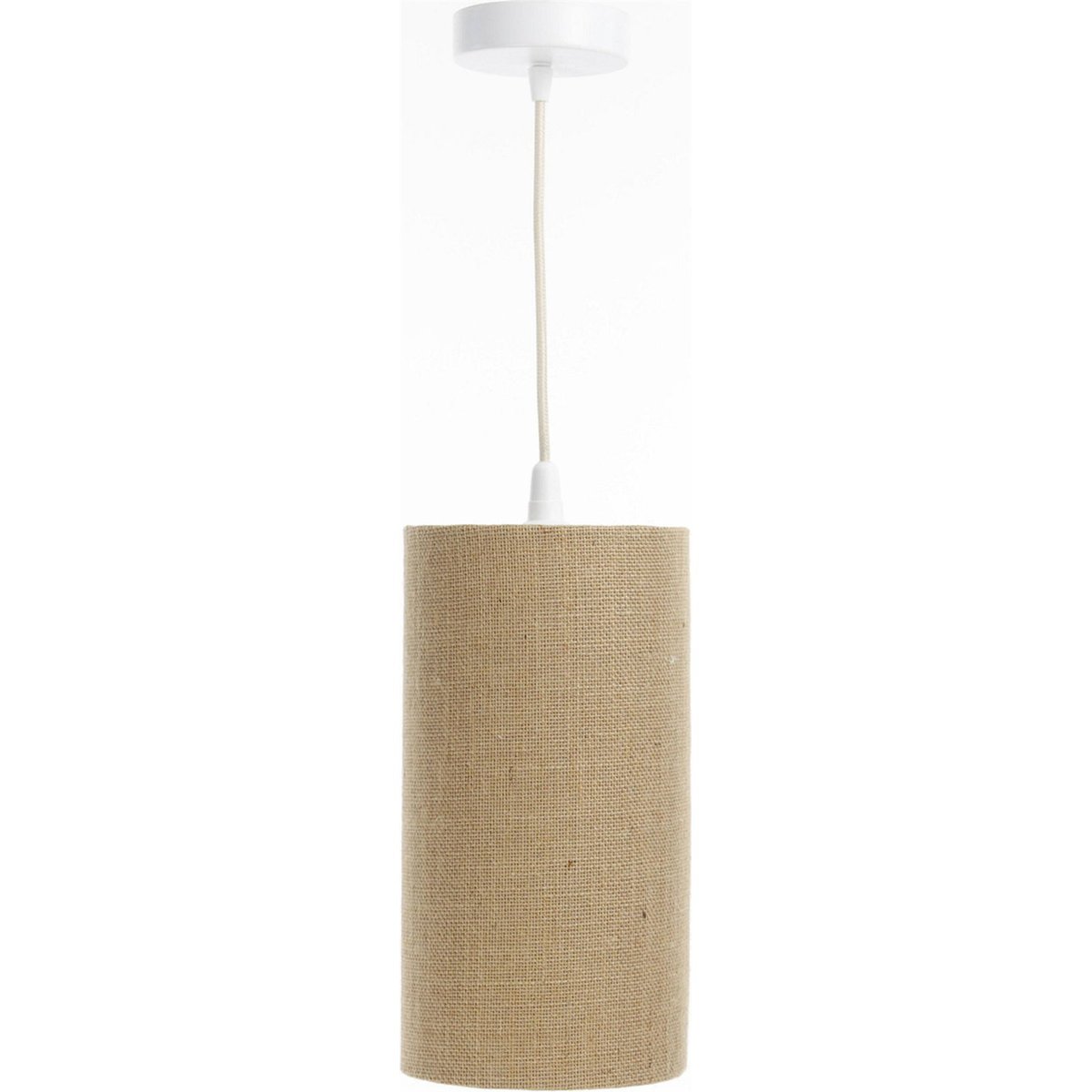 Suspension en lin rond Boho Elegant lin naturel et rotin clair, BPS KONCEPT