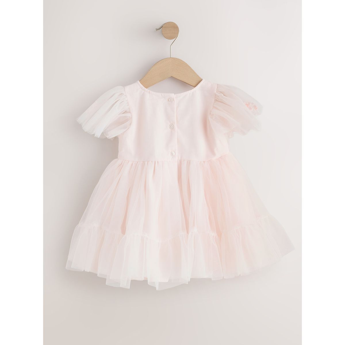 Robe brodée en mesh grandes occasions rose pastel, NEXT