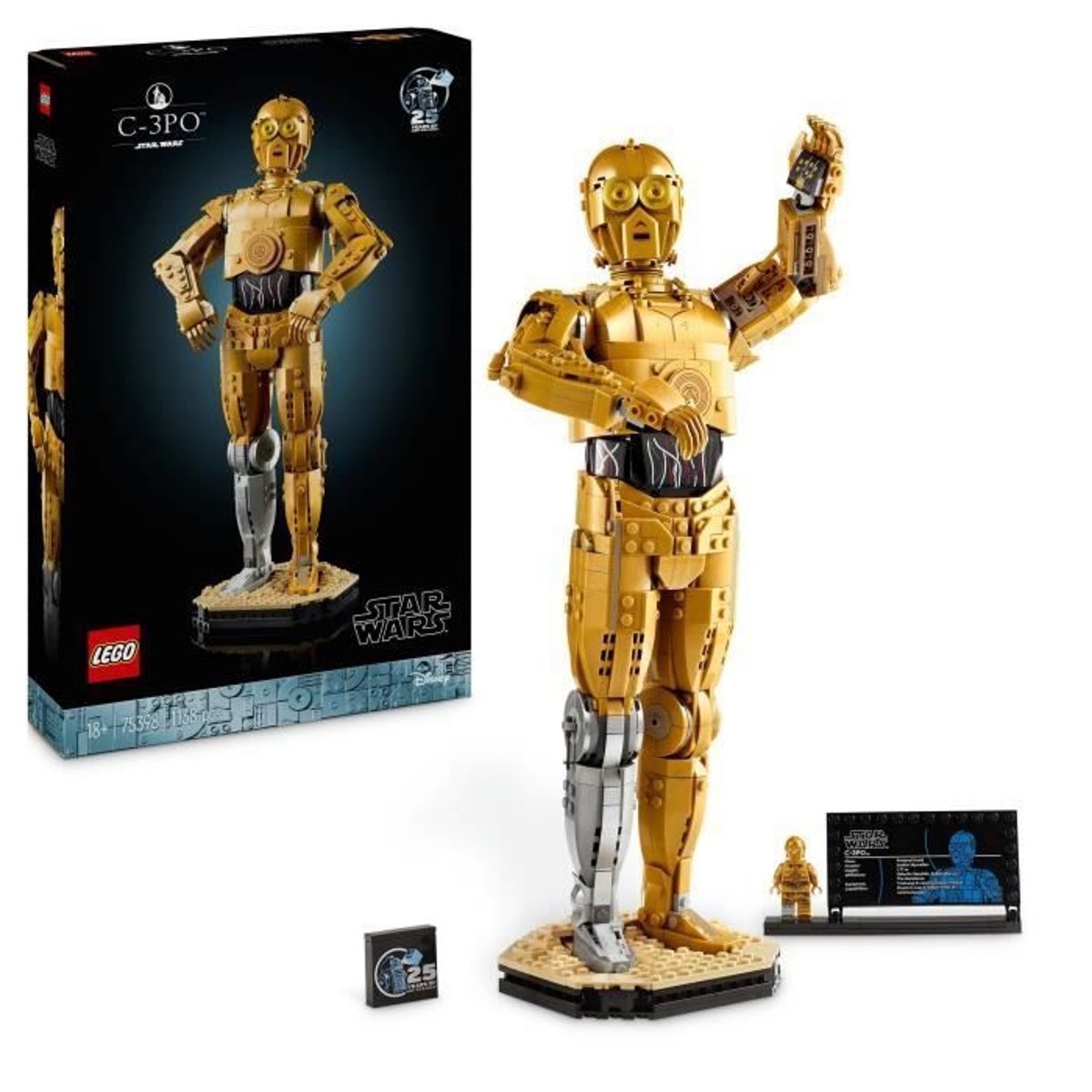 LEGO Star Wars - Figurine C-3PO à Construire - 75398 avec Support et Minifigurine multicolore, LEGO